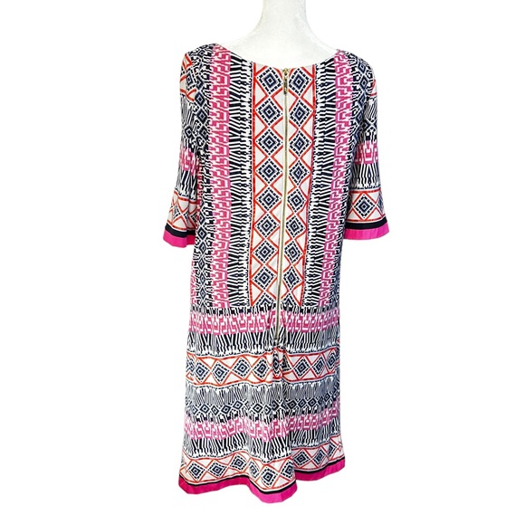 Eliza J Elbow Sleeve Geometric Print Shift Dress - Picture 7 of 11
